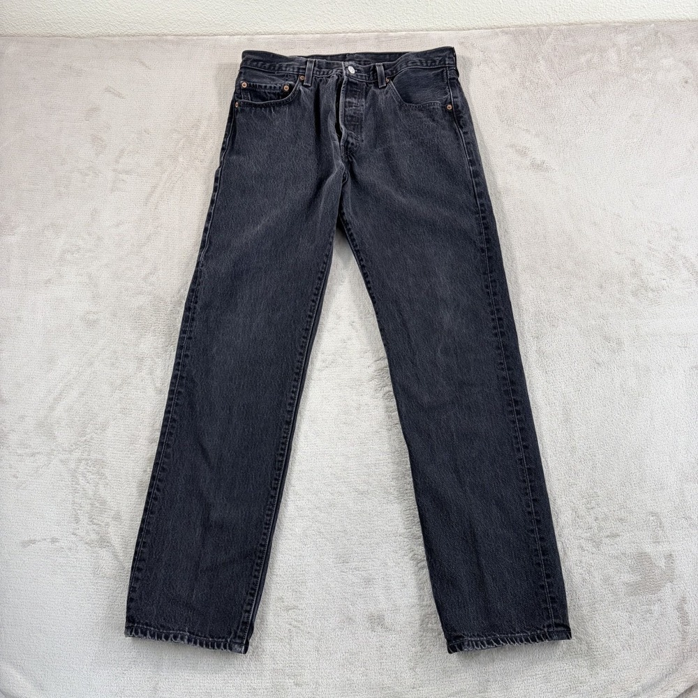 Vintage Levi's Jeans 501-0660 Button Fly Jeans Men 34x34 Fits 32x33 Faded Black
